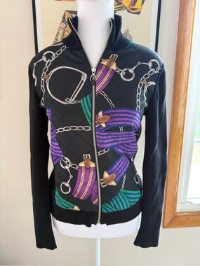Vintage Lauren Ralph Lauren Equestrian Quilted Sweater Jacket